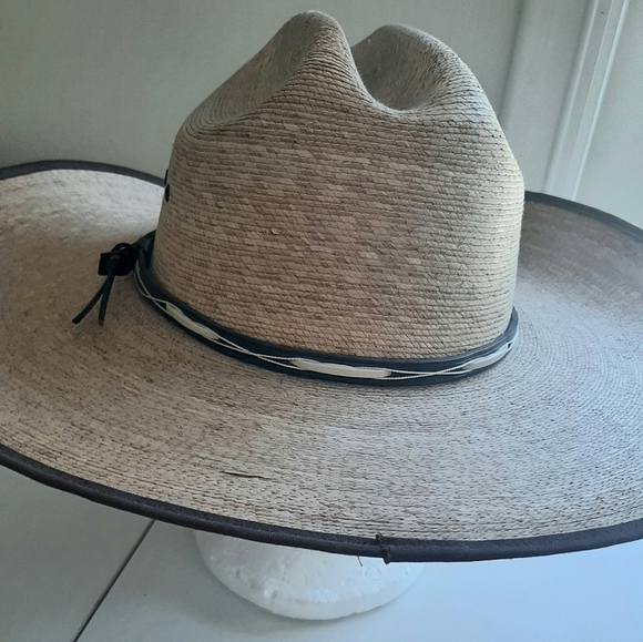 Wide Brim Tan and Black Hat Accessory - Picture 2 of 10